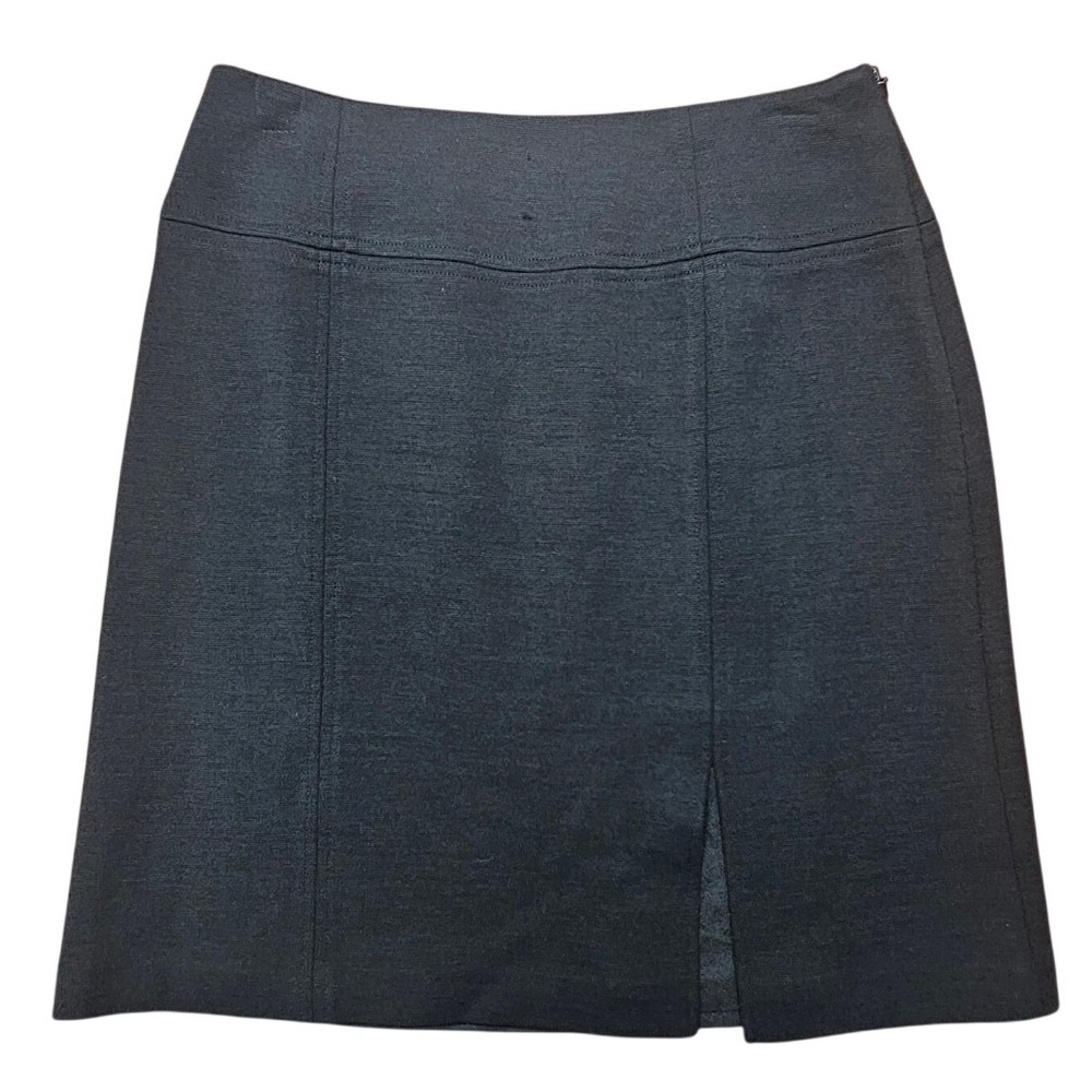 Votre Nom Paris Wool Skirt Women 36 Black Front Vent Side Zip Mini Dark Academia